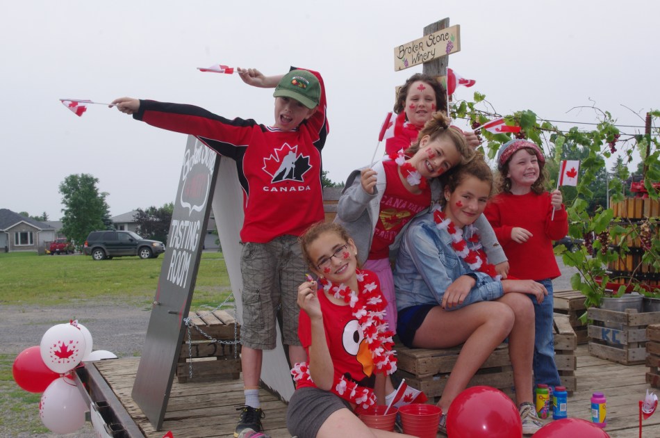 The next generation at Sugarbush and Broken Stone adds energy to the float!